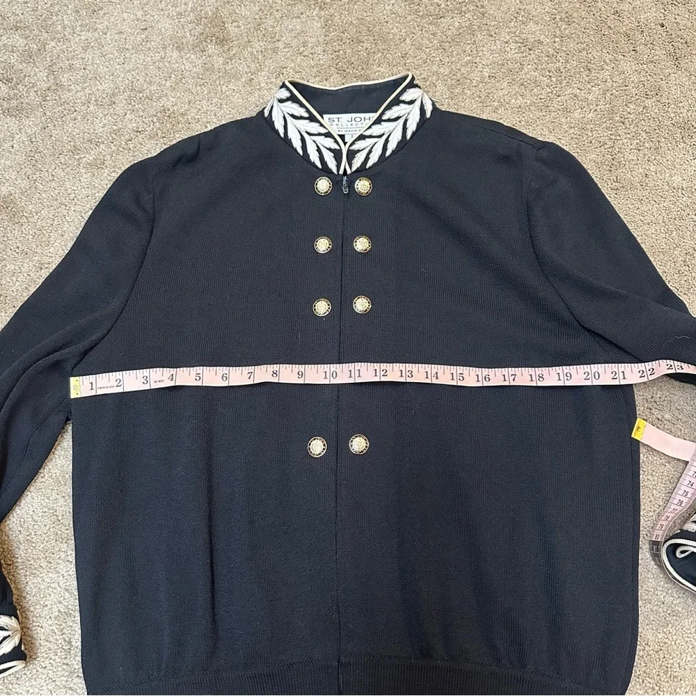 SOLDSt. John Collection by Marie Gray Nautical Zip Cardigan Jacket Embroidery L - Picture 7 of 8